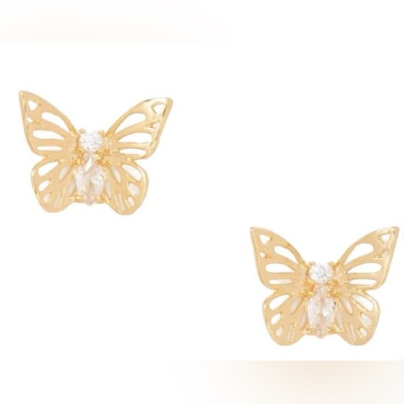 kate spade Jewelry - KATE SPADE Social Butterfly Cut Out Stud Earrings